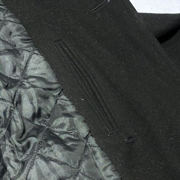 J‎ Crew Double Breasted Wool Blend Insulated Black Coat Women's Size Medium - Picture 13 of 16